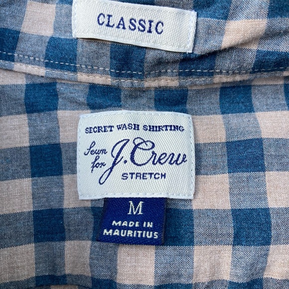 J.CREW Gingham Stretch Secret Wash Shirt - Dusty Twilight - Medium - Picture 3 of 4
